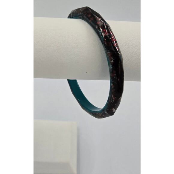 Retro Style Confetti Bracelet with an Aqua Color Inside - Picture 3 of 10